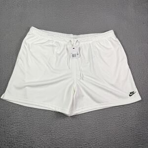 Nike Mesh Flow Shorts Mens Size 2XL White Drawstring 5.5" Basketball FN3514-100